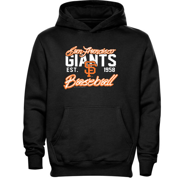 Men San Francisco Giants Script Baseball Pullover Hoodie Black->cleveland indians->MLB Jersey